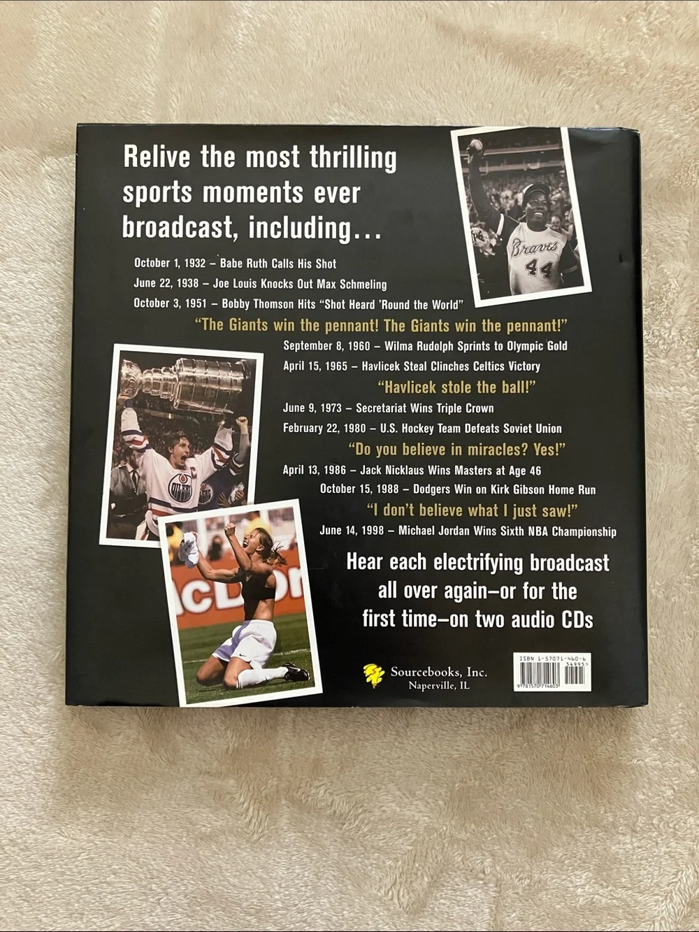 And the Crowd Goes Wild Hardcover Book Sports Stories Plus 2 CDs